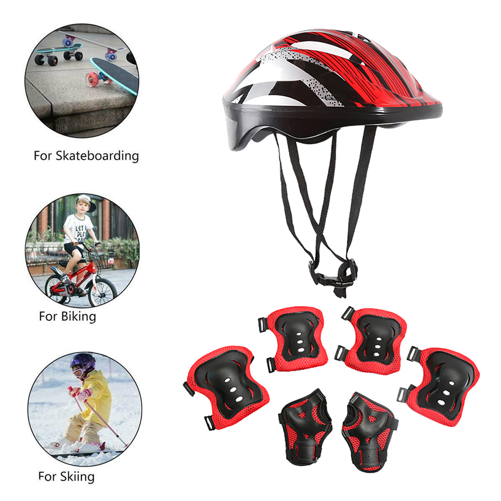 7Pcs/Set Roller Skating Kids S - đánh giá và giá Scooter Helmet Set