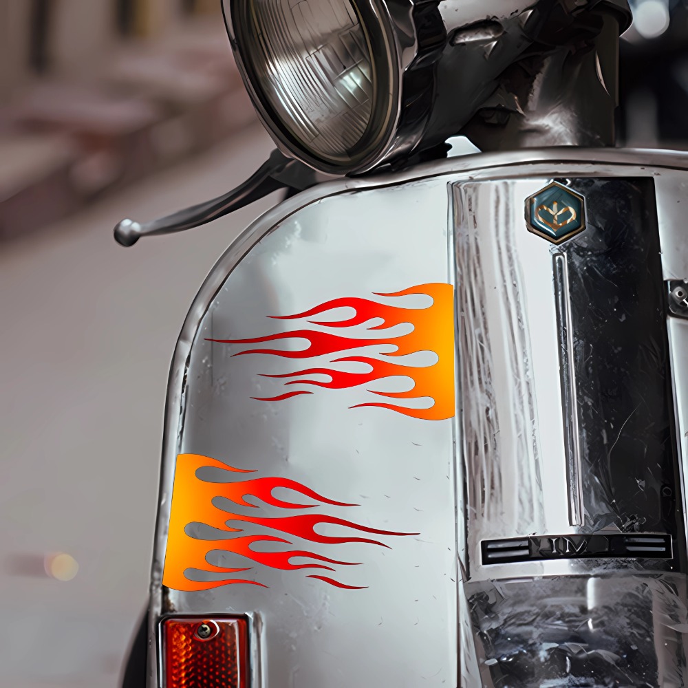 Flame Motorcycle Stickers Wate - đánh giá và giá Scooter Helmet Set